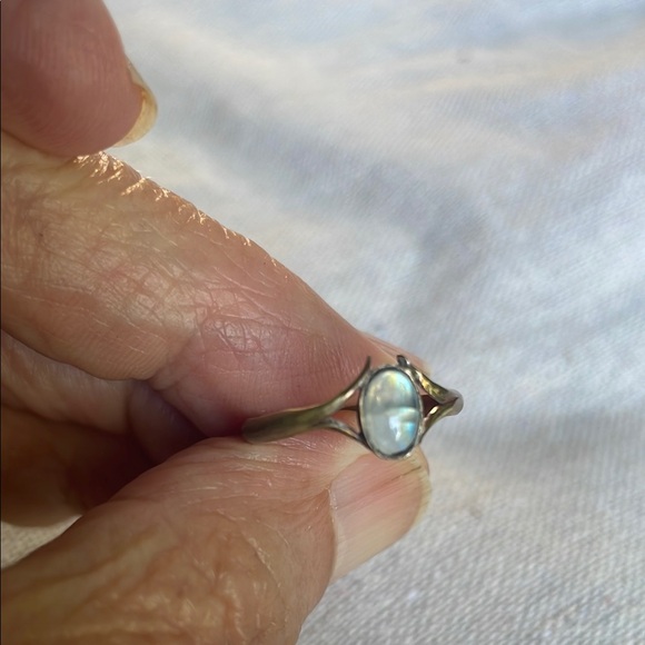 Jewelry - Elegant Rainbow Moonstone and Brass Ring